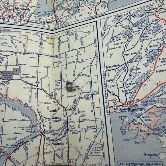 Vintage 1940s Richfield New York Road Map Automotive Gas Station Memorabilia - Picture 3 of 5